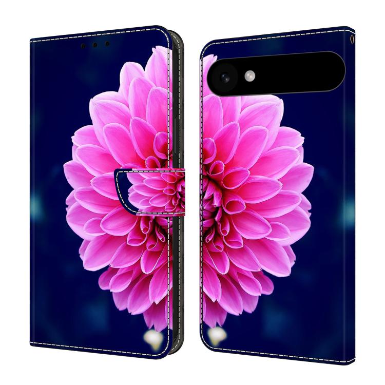 For iPhone Air Crystal-Like Painted Vegan Leather Phone Case(Pink Petals)