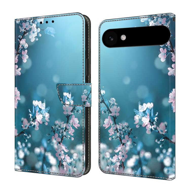 For iPhone Air Crystal-Like Painted Vegan Leather Phone Case(Plum Bossom)