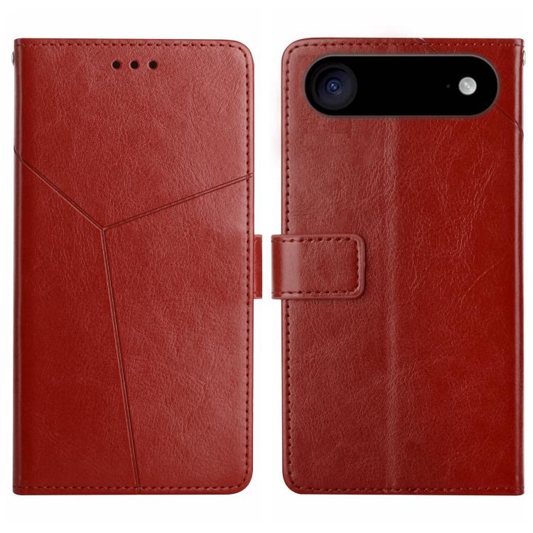For iPhone Air HT01 Y-shaped Pattern Flip Leather Phone Case(Brown)