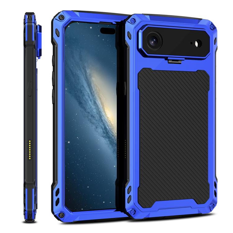 For iPhone Air Lens Holder Metal IP54 Life Waterproof Three-proof MagSafe Phone Case(Blue)