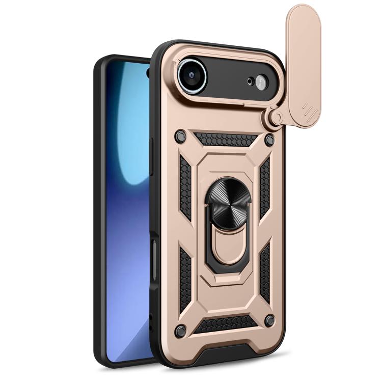 For iPhone Air Sliding Camera Cover Design TPU+PC Phone Case(Gold)