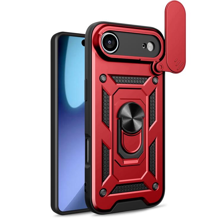 For iPhone Air Sliding Camera Cover Design TPU+PC Phone Case(Red)