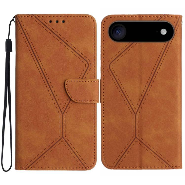 For iPhone Air Stitching Embossed Leather Phone Case(Brown)