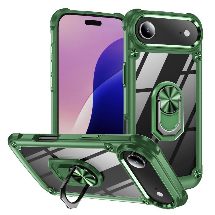 For iPhone Air TPU + PC Lens Protection Phone Case with Ring Holder(Green)