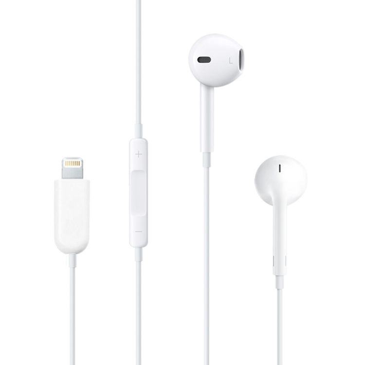 For iPhone & iPad Stereo Bass Earpod Earphone In-ear Headphone with 8pin Port, Support only 10.3 Below Version(White)