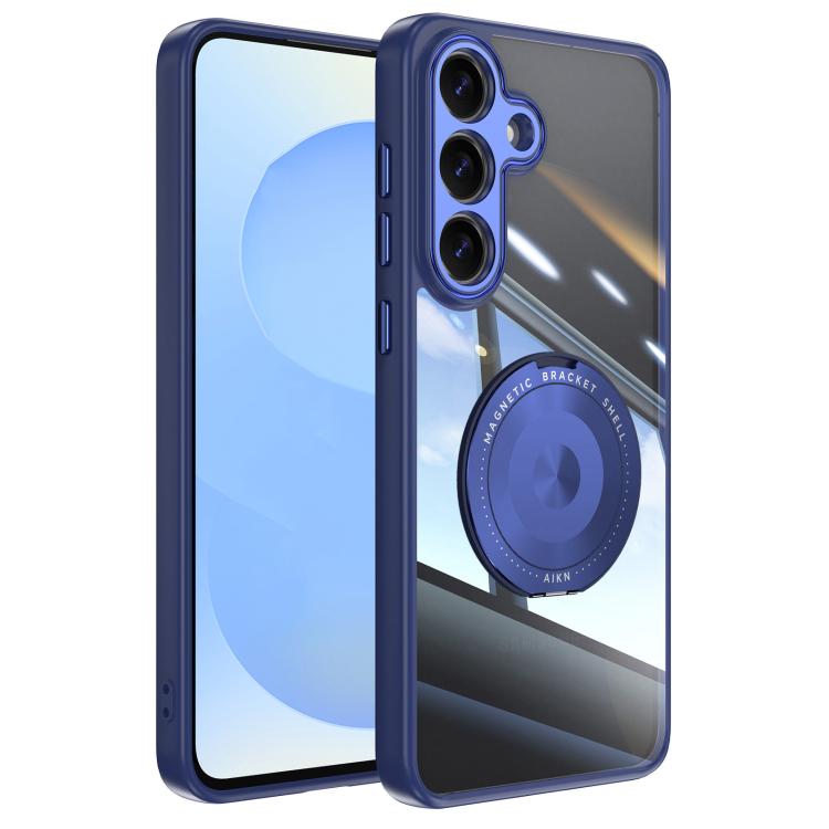 For Samsung Galaxy S26 5G 360 Holder MagSafe Acrylic Hybrid TPU Phone Case(Blue)