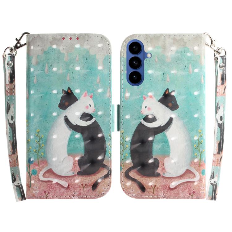 For Samsung Galaxy S26 5G 3D Colored Flip Leather Phone Case(Black White Cat)