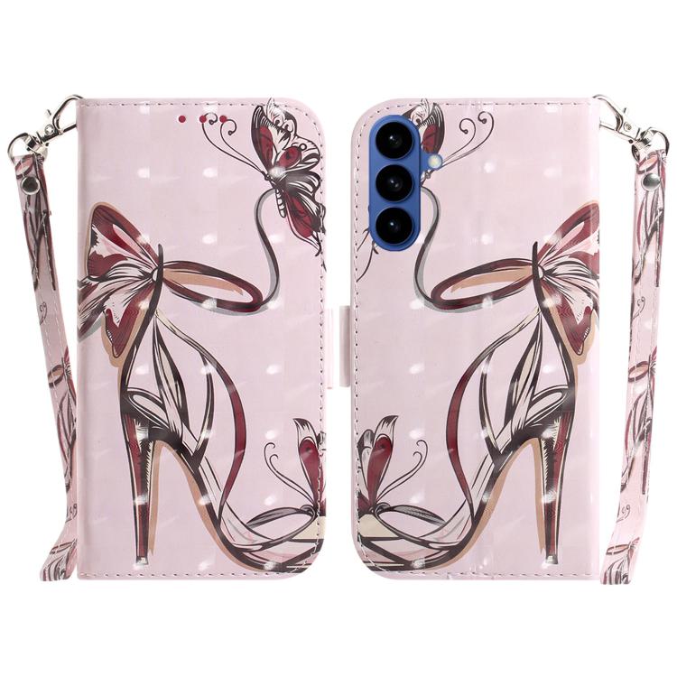For Samsung Galaxy S26 5G 3D Colored Flip Leather Phone Case(Butterfly High-heeled)