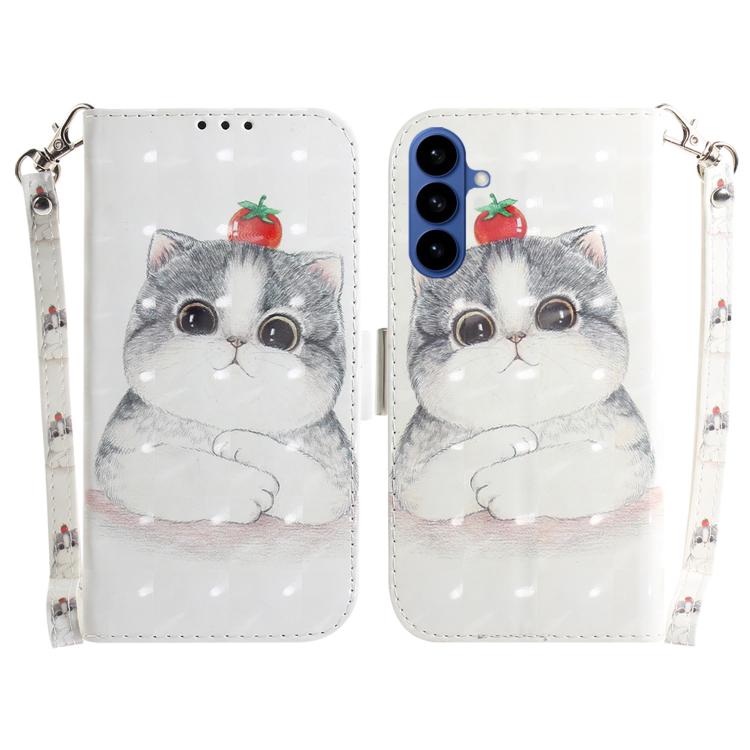 For Samsung Galaxy S26 5G 3D Colored Flip Leather Phone Case(Cute Cat)