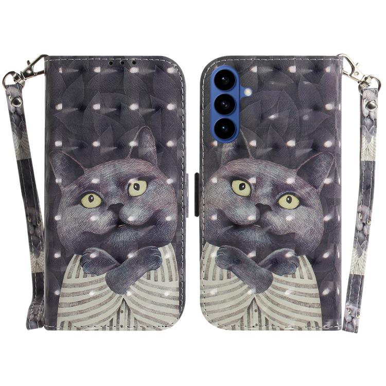 For Samsung Galaxy S26 5G 3D Colored Flip Leather Phone Case(Hug Cat)