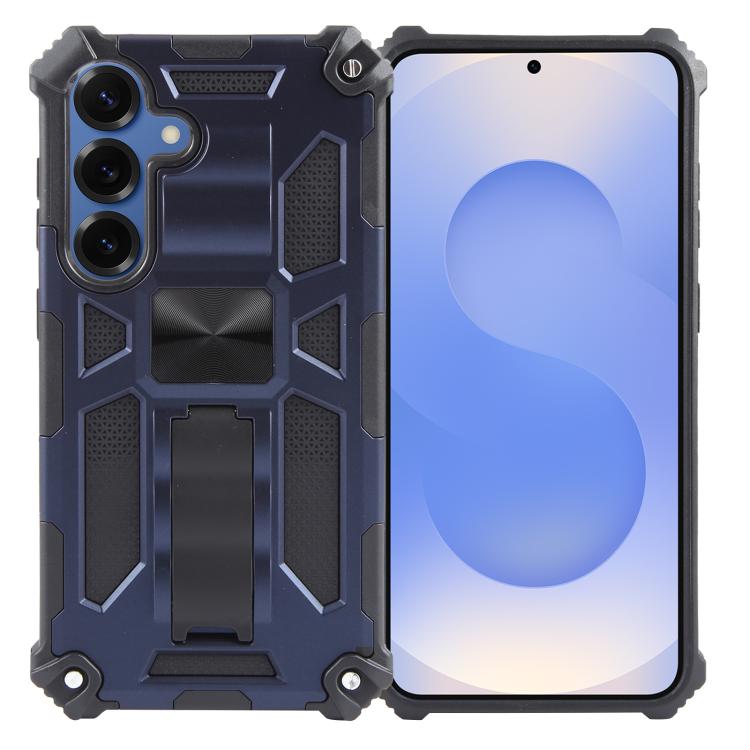 For Samsung Galaxy S26 5G Armor Shockproof TPU + PC Magnetic Phone Case with Holder(Blue)