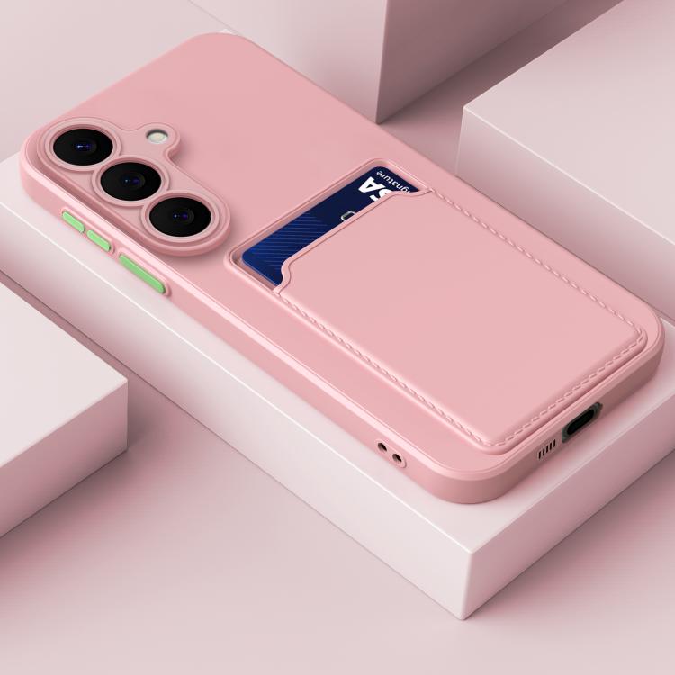 For Samsung Galaxy S26 5G Card Slot Design Shockproof TPU Phone Case(Pink)