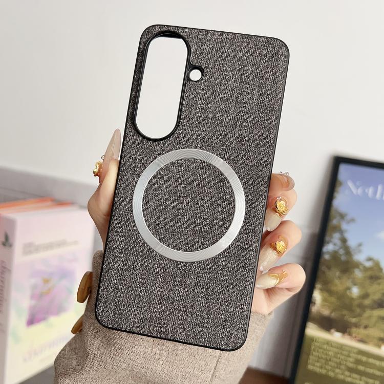 For Samsung Galaxy S26 5G CD Magsafe Magnetic Cloth Texture Phone Case(Grey)