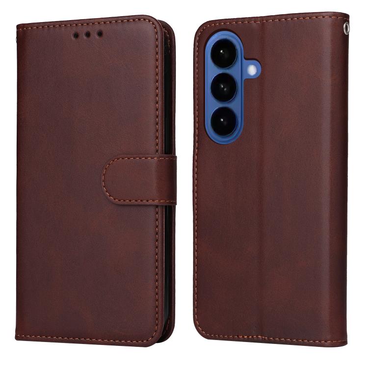 For Samsung Galaxy S26 5G Classic Calf Texture Flip Leather Phone Case(Brown)