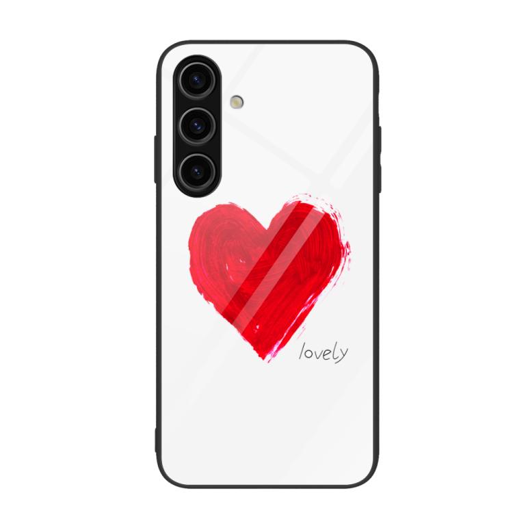 For Samsung Galaxy S26 5G Colorful Painted Glass Phone Case(Love)