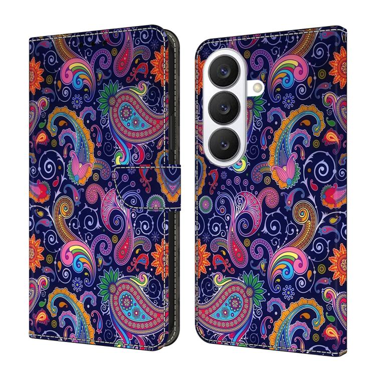 For Samsung Galaxy S26 5G Crystal-Like Painted Vegan Leather Phone Case(Ethnic Vines)