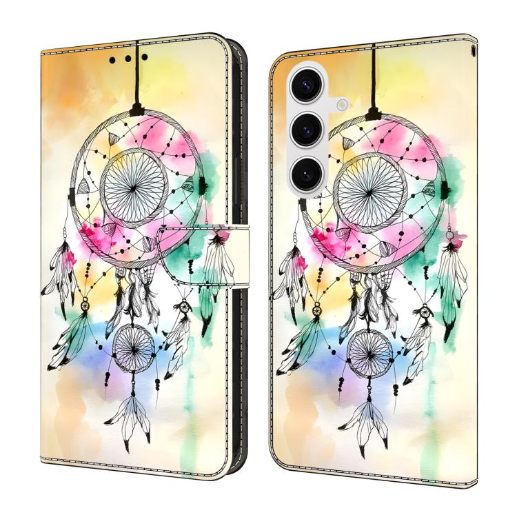 For Samsung Galaxy S26 5G Crystal-Like Painted Vegan Leather Phone Case(Feather Dreamcatcher)