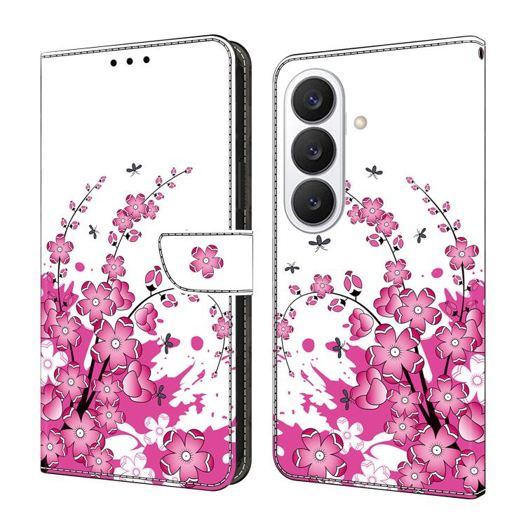 For Samsung Galaxy S26 5G Crystal-Like Painted Vegan Leather Phone Case(Flower Vines)