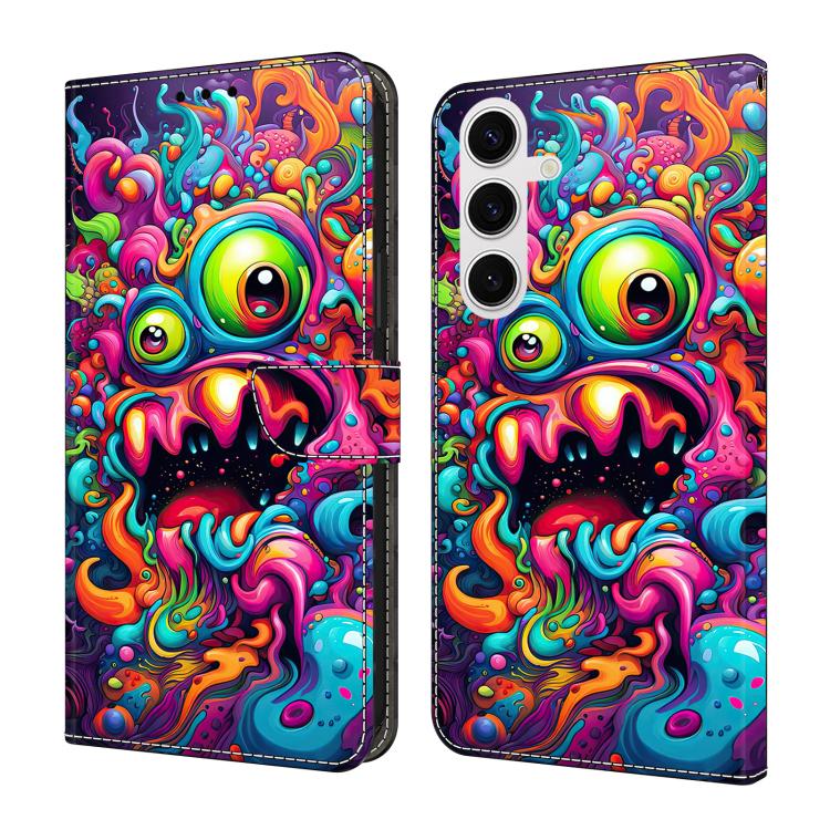 For Samsung Galaxy S26 5G Crystal-Like Painted Vegan Leather Phone Case(Graffiti Monster)