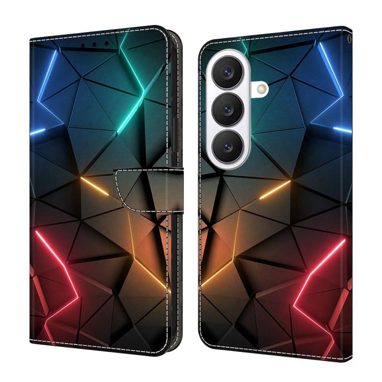 For Samsung Galaxy S26 5G Crystal-Like Painted Vegan Leather Phone Case(Light Rift)