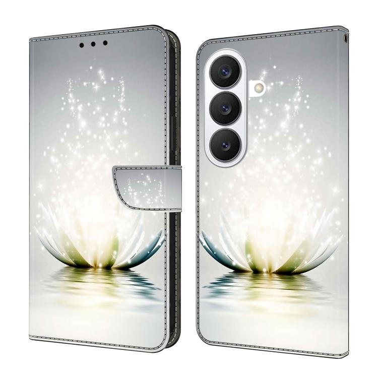For Samsung Galaxy S26 5G Crystal-Like Painted Vegan Leather Phone Case(Lotus Under The Lamp)