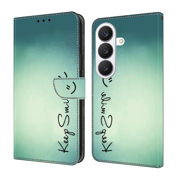 For Samsung Galaxy S26 5G Crystal-Like Painted Vegan Leather Phone Case(Smile)