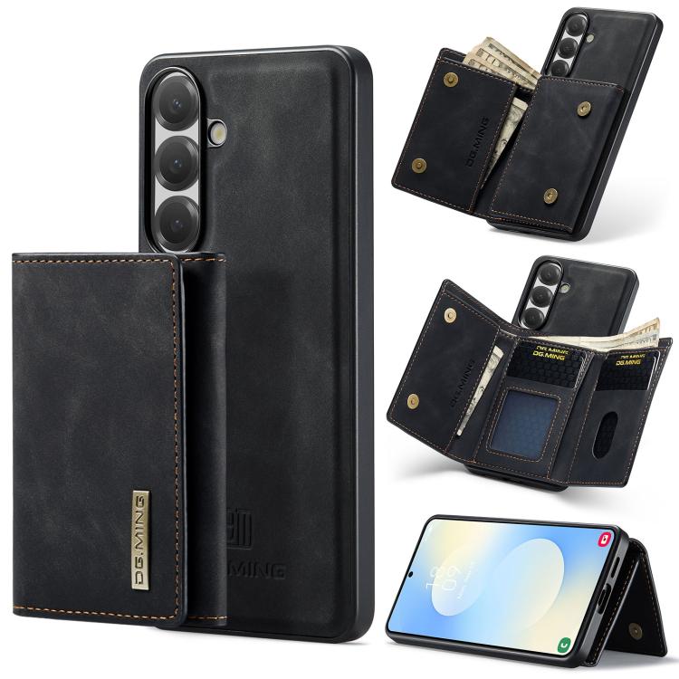 For Samsung Galaxy S26 5G DG.MING M1 Series 3-Fold Multi Card Wallet + Magnetic Phone Case(Black)