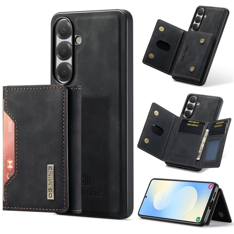 For Samsung Galaxy S26 5G DG.MING M2 Series 3-Fold Multi Card Bag + Magnetic Phone Case(Black)