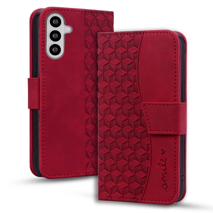 For Samsung Galaxy S26 5G Diamond Buckle Leather Phone Case with Lanyard(Wine Red)