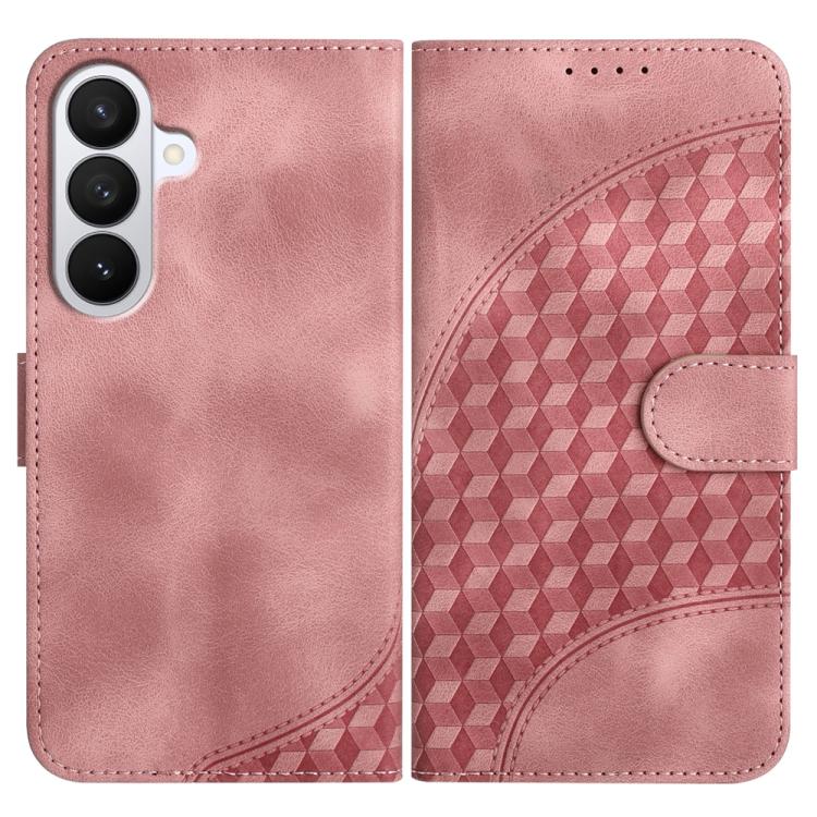For Samsung Galaxy S26 5G Elephant Head Embossed Phone Leather Case with Lanyard(Pink)