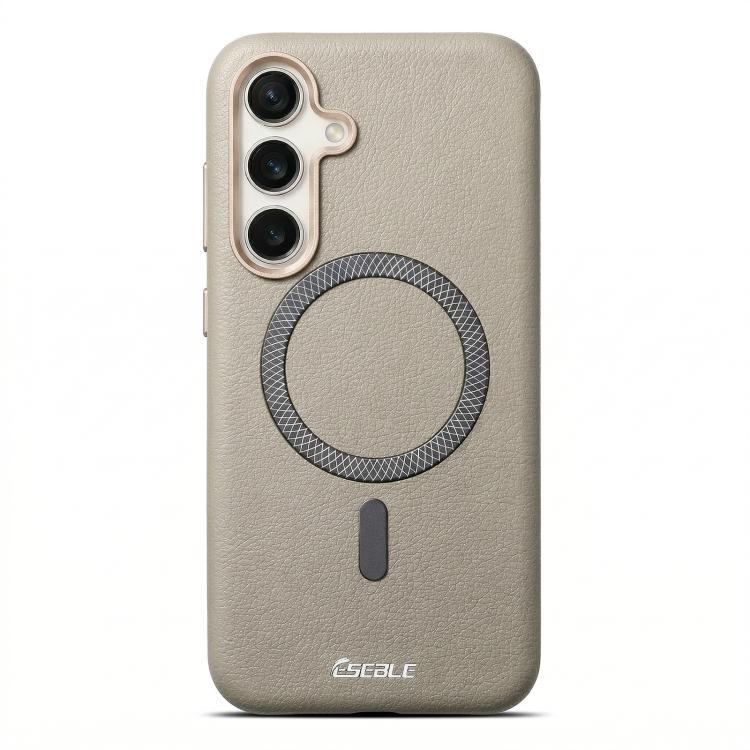For Samsung Galaxy S26 5G ESEBLE L2 Litchi Texture Metal Lens Magnetic Phone Case(Grey)