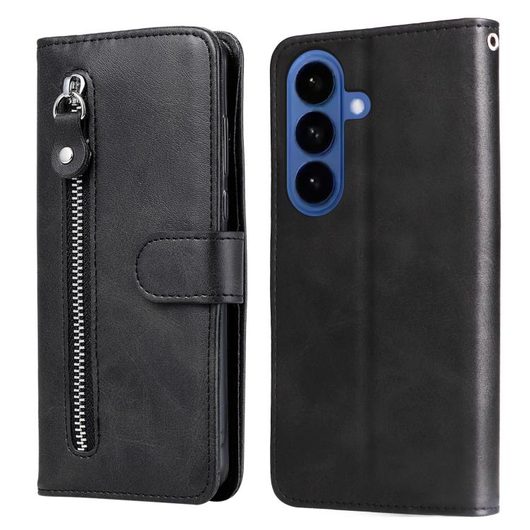 For Samsung Galaxy S26 5G Fashion Calf Texture Zipper Leather Phone Case(Black)