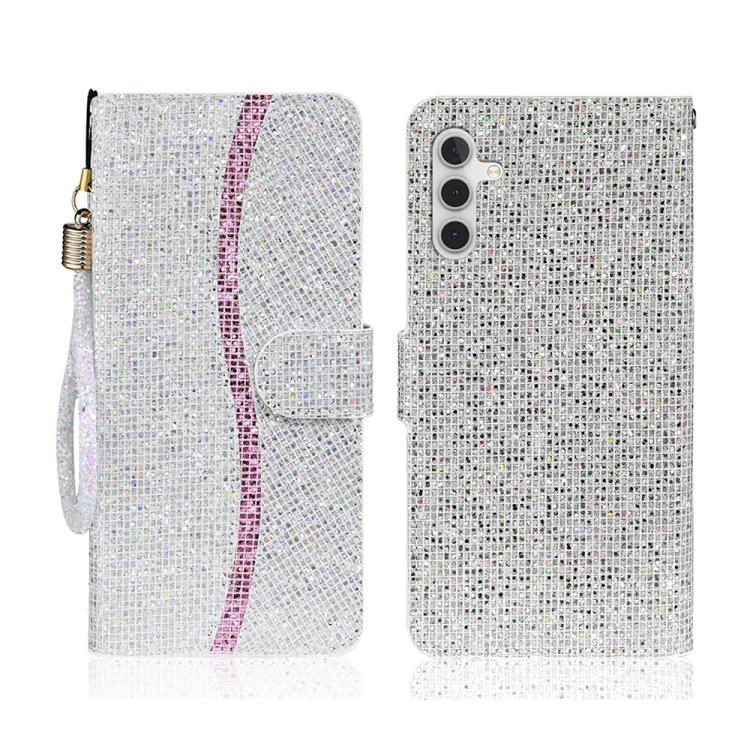 For Samsung Galaxy S26 5G Glitter Powder Filp Leather Phone Case(Silver)