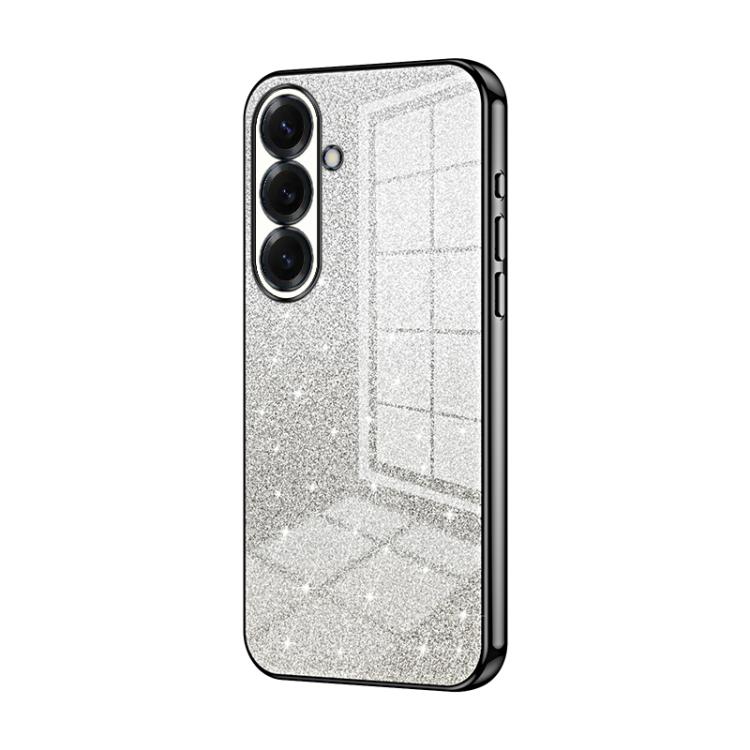 For Samsung Galaxy S26 5G Gradient Glitter Powder Electroplated Phone Case(Black)