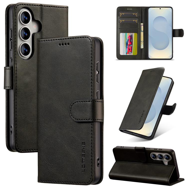 For Samsung Galaxy S26 5G LC.IMEEKE Calf Texture Leather Phone Case(Black)