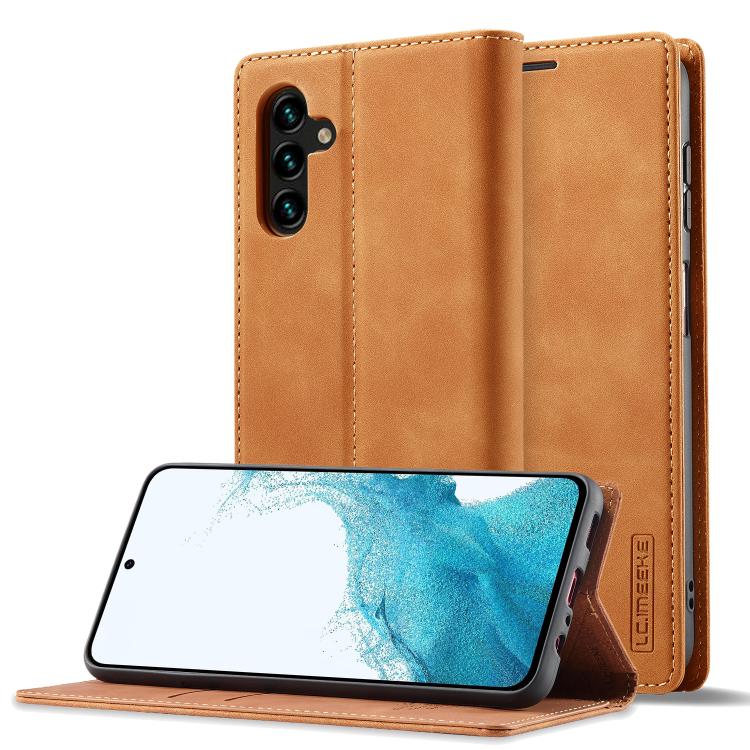 For Samsung Galaxy S26 5G LC.IMEEKE Strong Magnetism Microfiber Leather Phone Case(Brown)