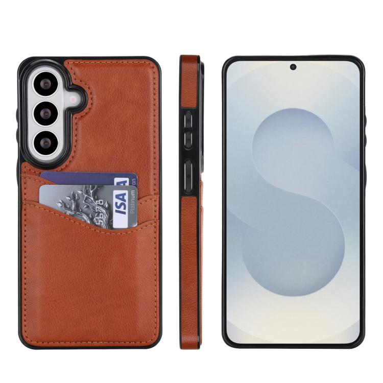 For Samsung Galaxy S26 5G Litchi Leather Skin Card Slots Phone Case(Brown)