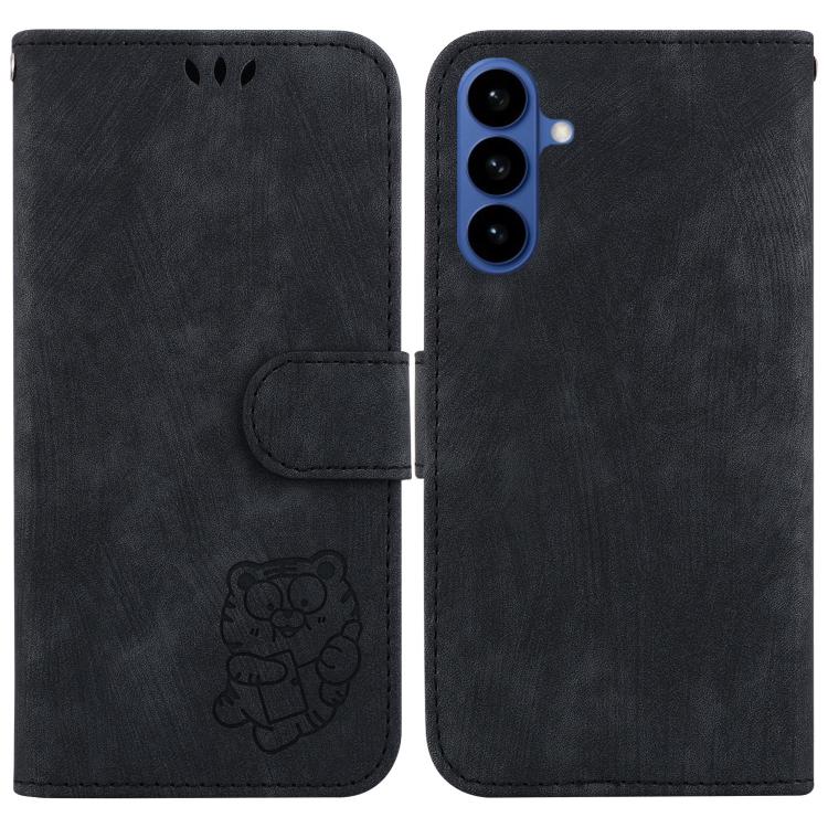 For Samsung Galaxy S26 5G Little Tiger Embossed Leather Phone Case(Black)