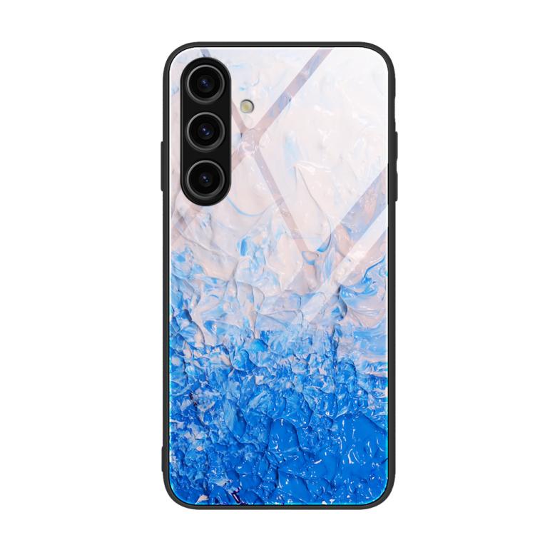 For Samsung Galaxy S26 5G Marble Pattern Glass Protective Phone Case(Ocean Waves)