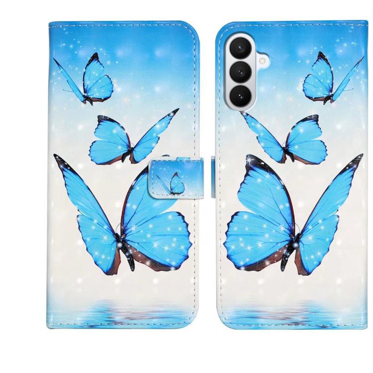 For Samsung Galaxy S26 5G Oil Embossed 3D Drawing Leather Phone Case(3 Butterflies)