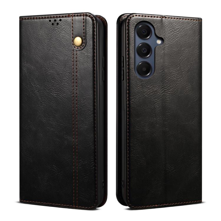 For Samsung Galaxy S26 5G Oil Wax Crazy Horse Texture Leather Phone Case(Black)