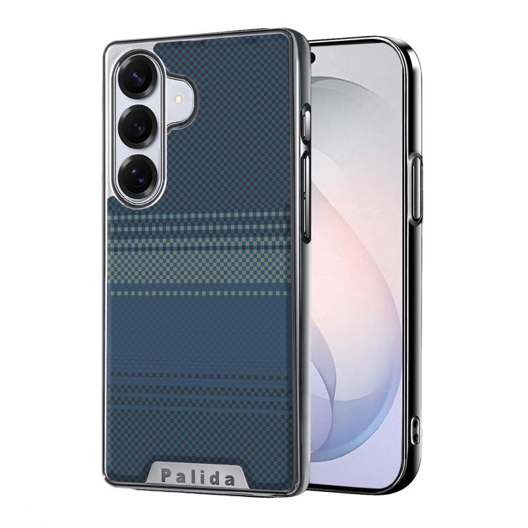 For Samsung Galaxy S26 5G Palida Electroplated Kevlar Texture Shockproof Phone Case(Deep Blue)