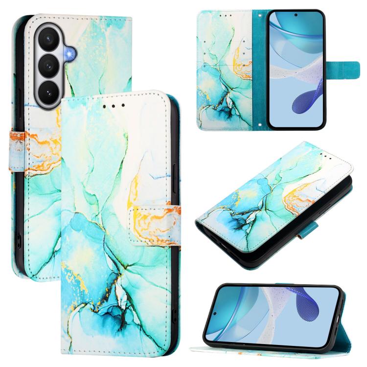For Samsung Galaxy S26 5G PT003 Marble Pattern Flip Leather Phone Case(Green)