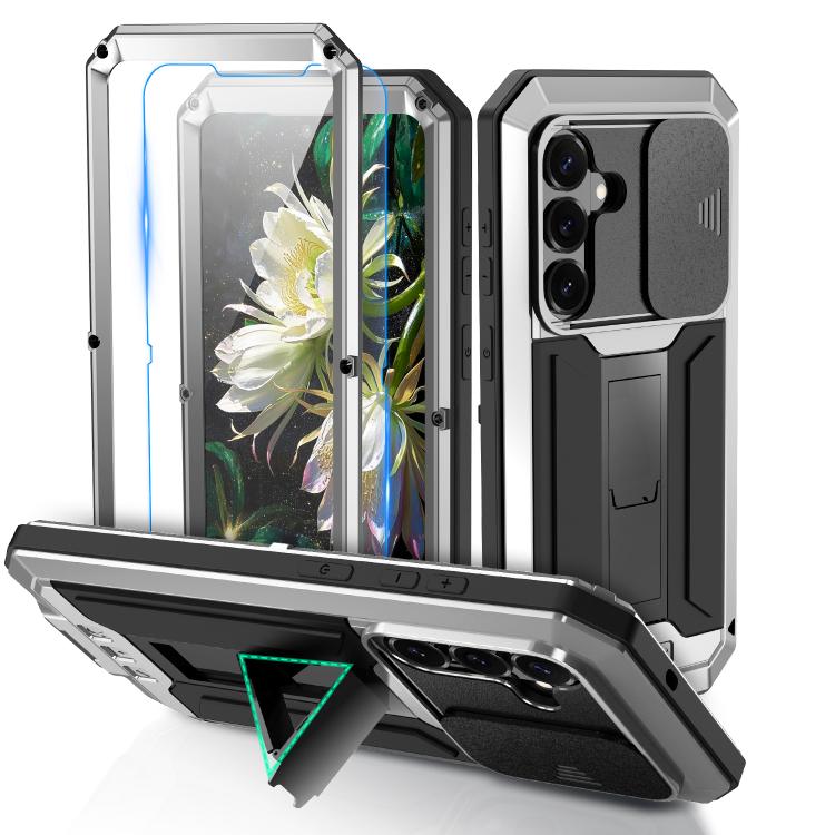 For Samsung Galaxy S26 5G R-JUST Sliding Camera Life Waterproof Holder Phone Case(Silver)