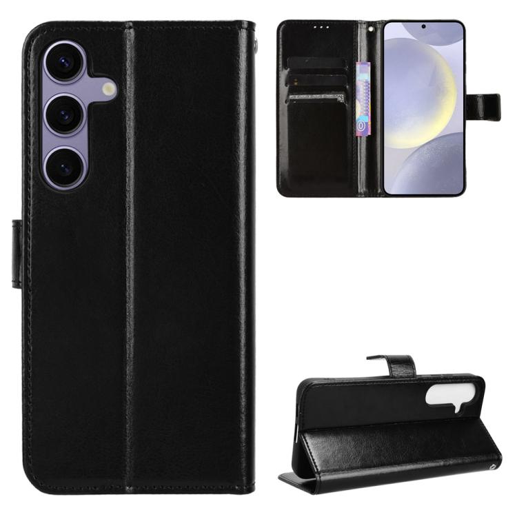 For Samsung Galaxy S26 5G Retro Crazy Horse Texture Vegan Leather Phone Case(Black)