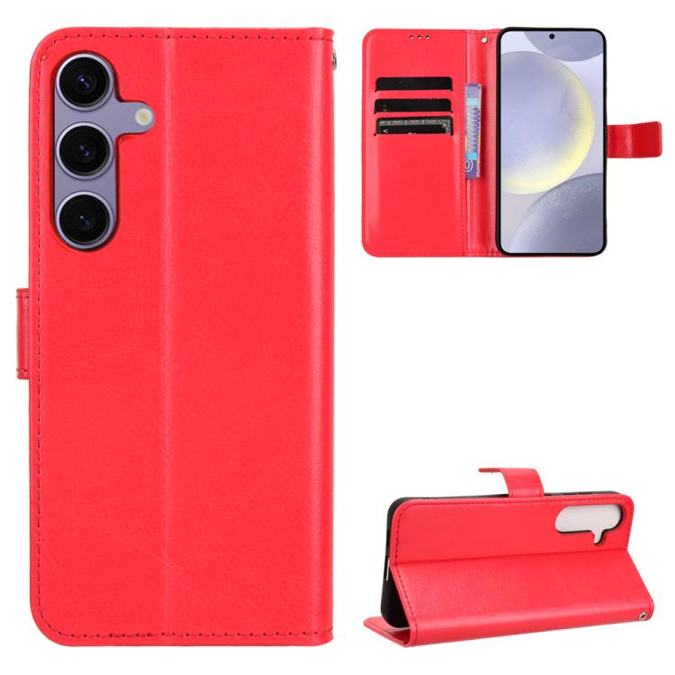 For Samsung Galaxy S26 5G Retro Crazy Horse Texture Vegan Leather Phone Case(Red)
