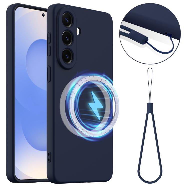 For Samsung Galaxy S26 5G Shockproof Silicone Magsafe Phone Case(Navy Blue)