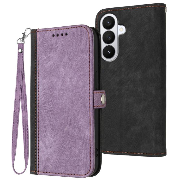 For Samsung Galaxy S26 5G Side Buckle Double Fold Hand Strap Leather Phone Case(Purple)