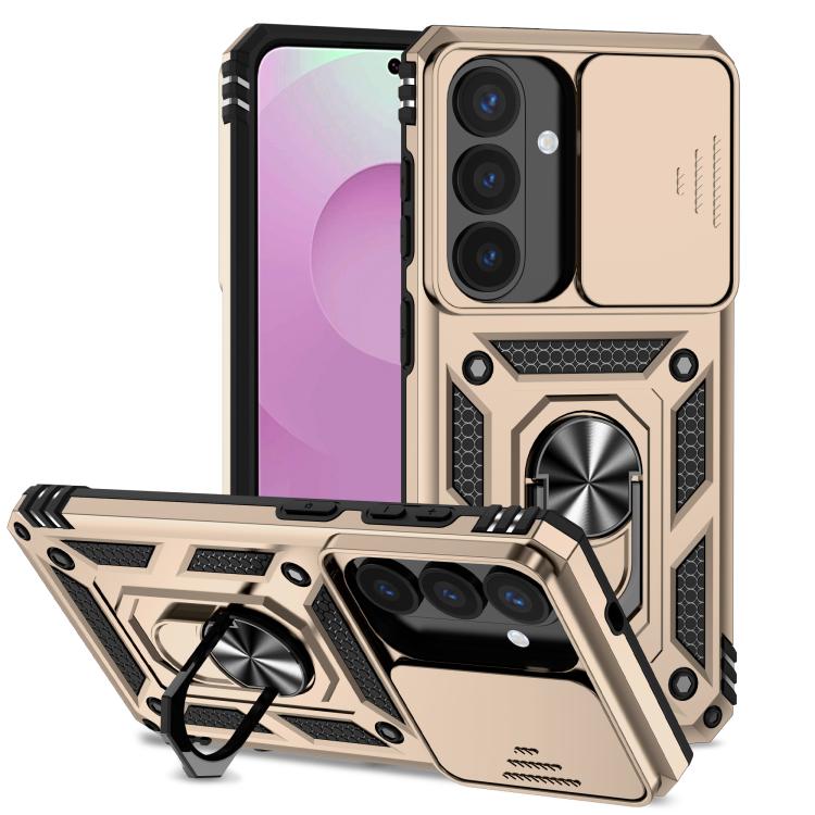 For Samsung Galaxy S26 5G Sliding Camshield Holder Phone Case(Gold)