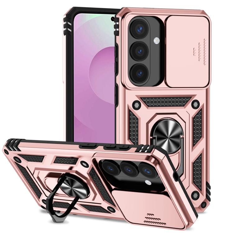 For Samsung Galaxy S26 5G Sliding Camshield Holder Phone Case(Rose Gold)